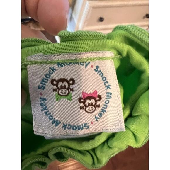 Smock Monkey Baby Girl 24 Month Green Pumpkin Shirt - Picture 3 of 4
